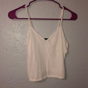 White & mauve tank crop top